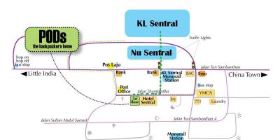 クアラルンプールバスは駅前の地図
