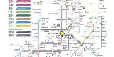 クアラルンプール送レールの地図