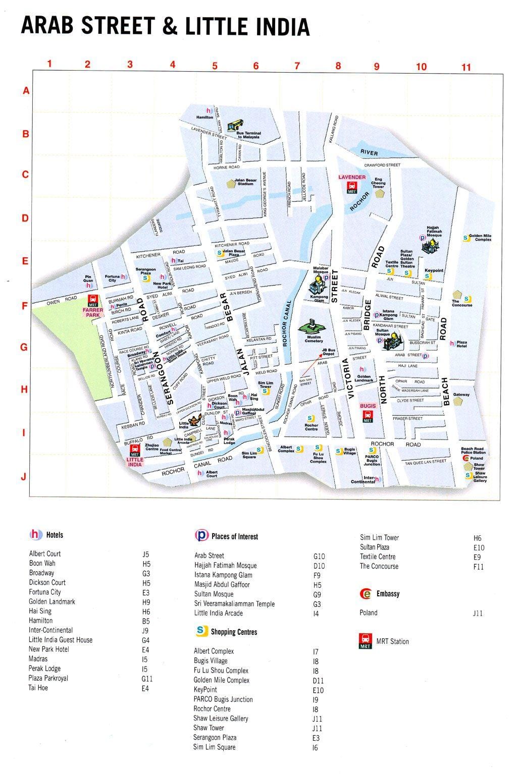 地図のアラブストリートクアラルンプール