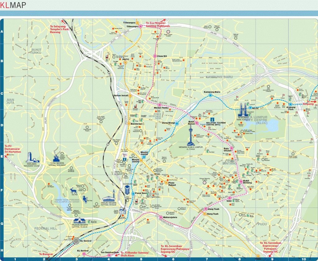 地図のカンポンバルクアラルンプール