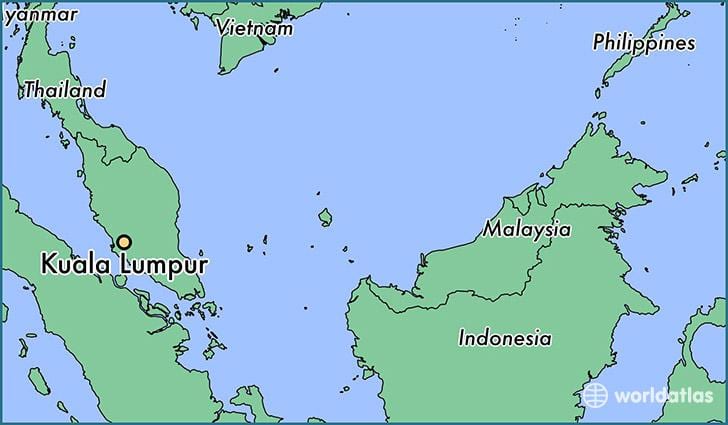 地図のクアラルンプール所在地