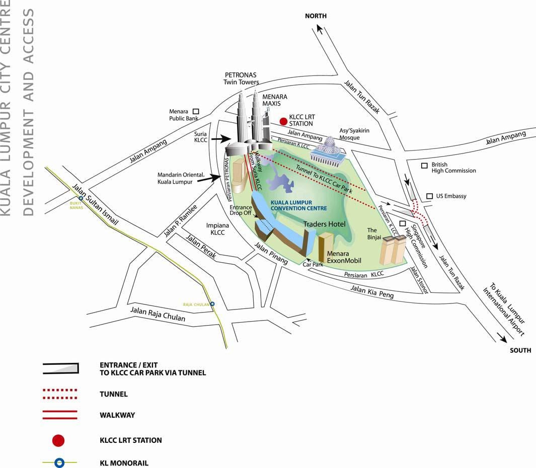 地図のクアラルンプールコンベンションセンター