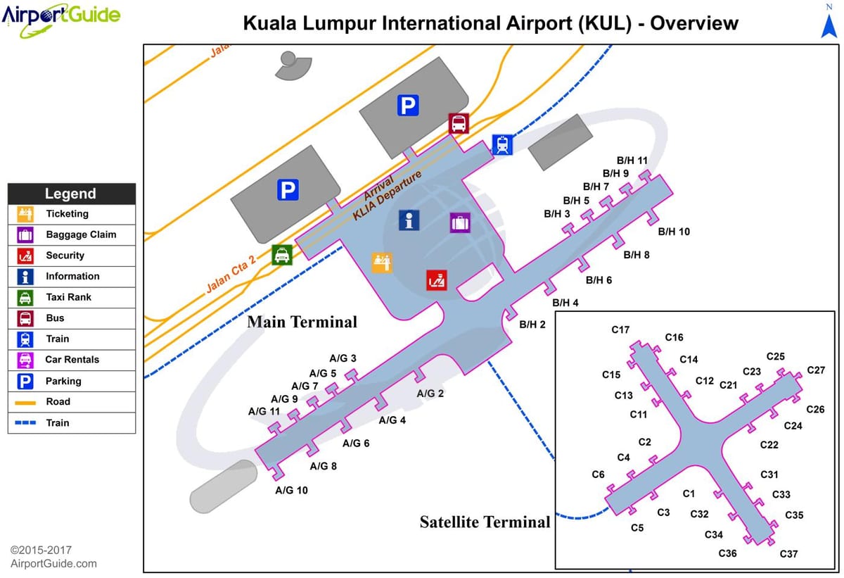 クアラルンプール国際空港ターミナルビルの地図