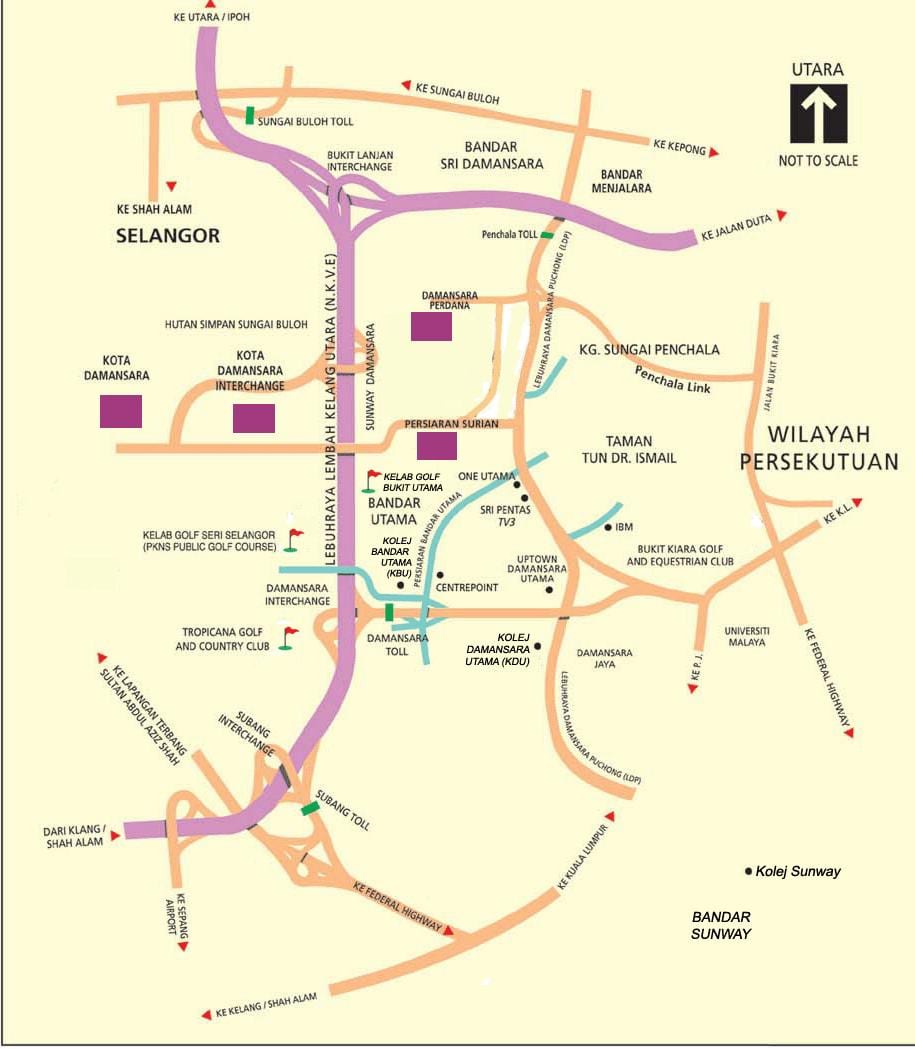 damansaraクアラルンプール地図