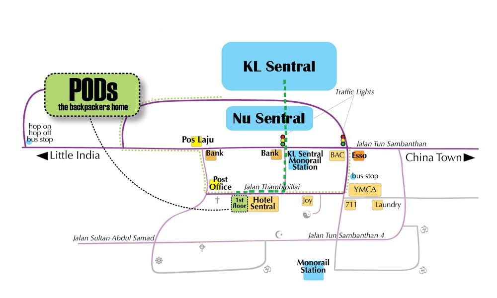 クアラルンプールバスは駅前の地図