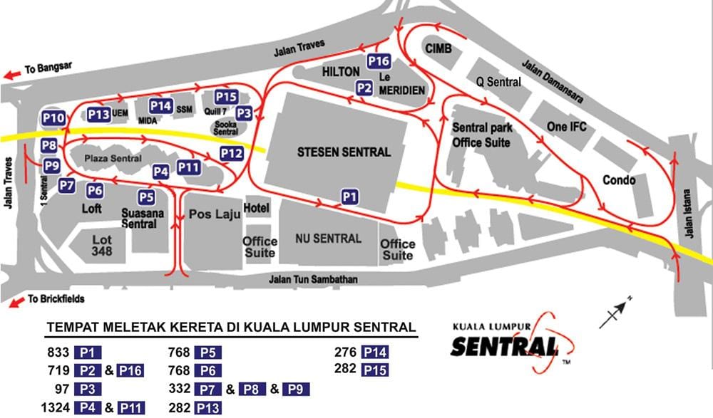 セント駅よりクアラルンプール地図