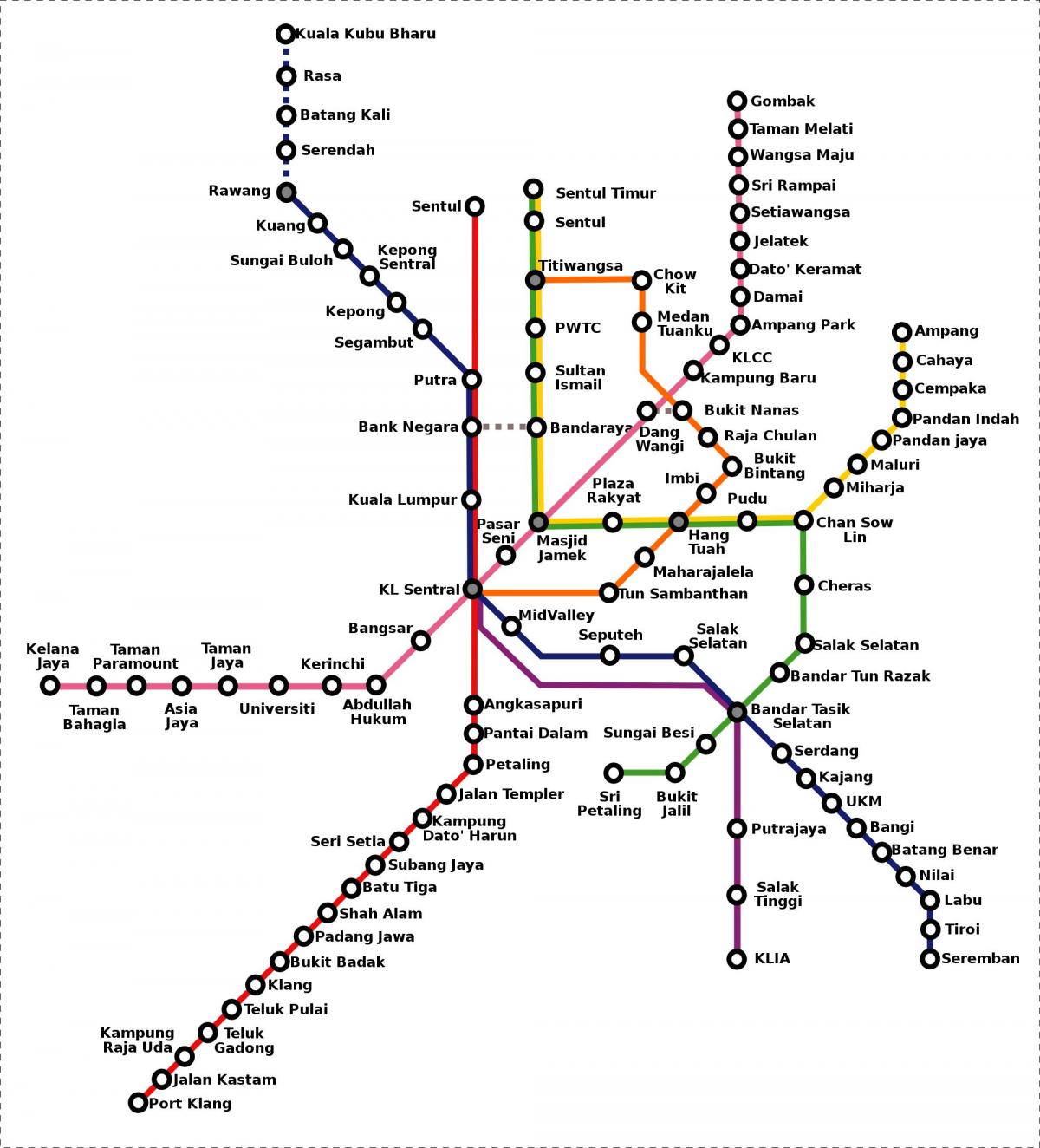 マレーシアの地下鉄図