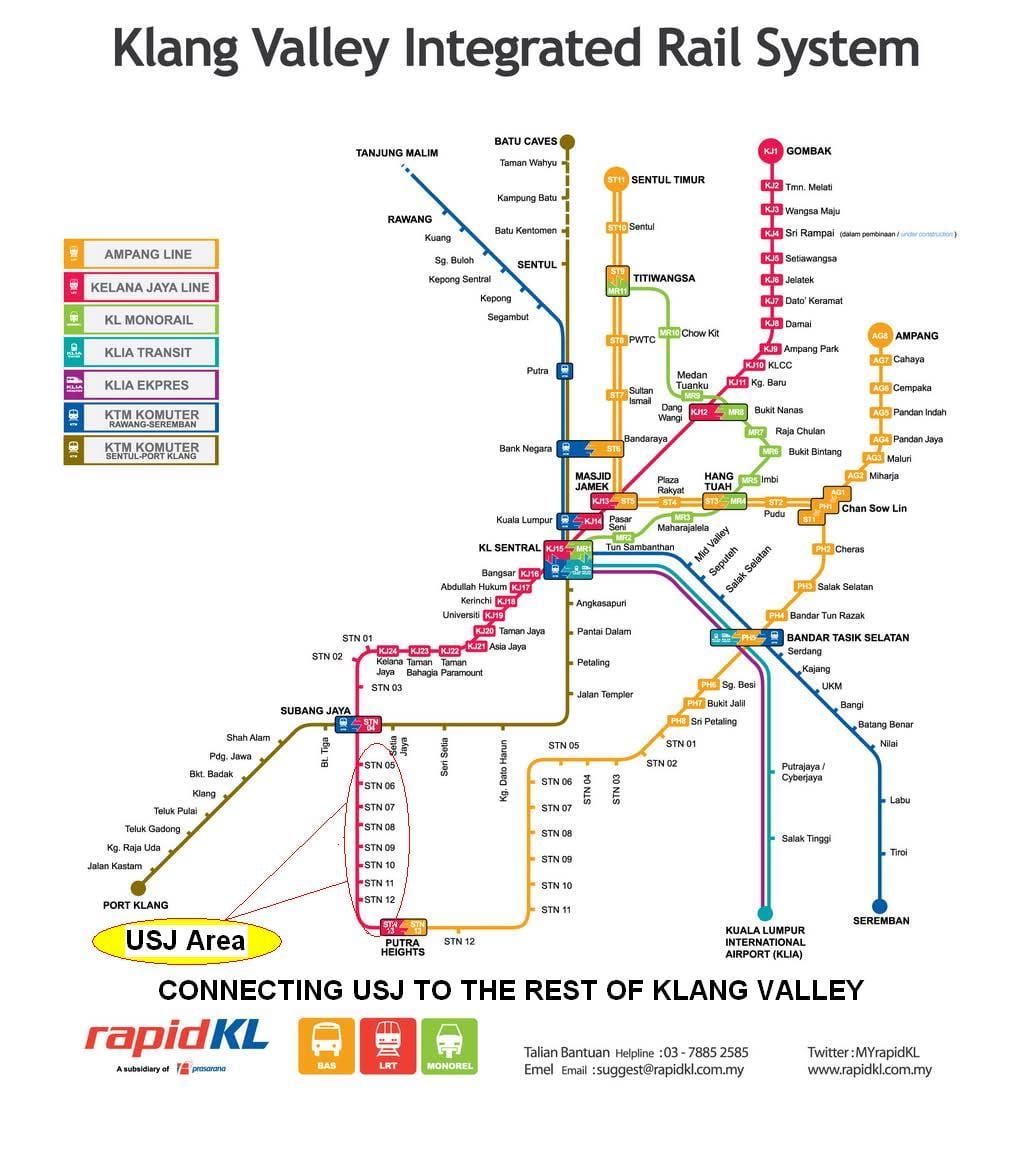スバングジャヤlrt-路線地図