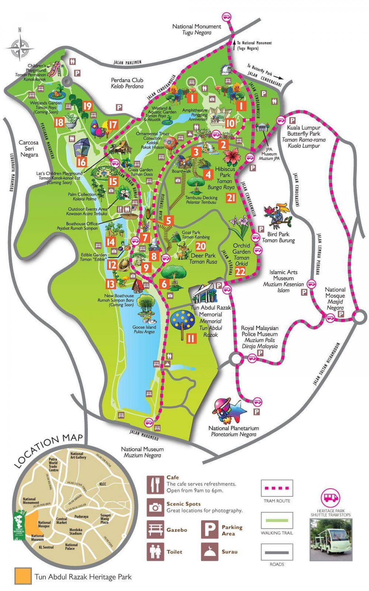 地図perdana植物園