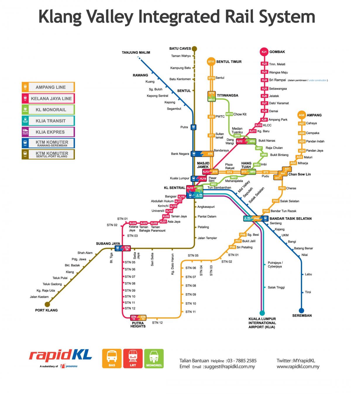 マレーシアの交通地図