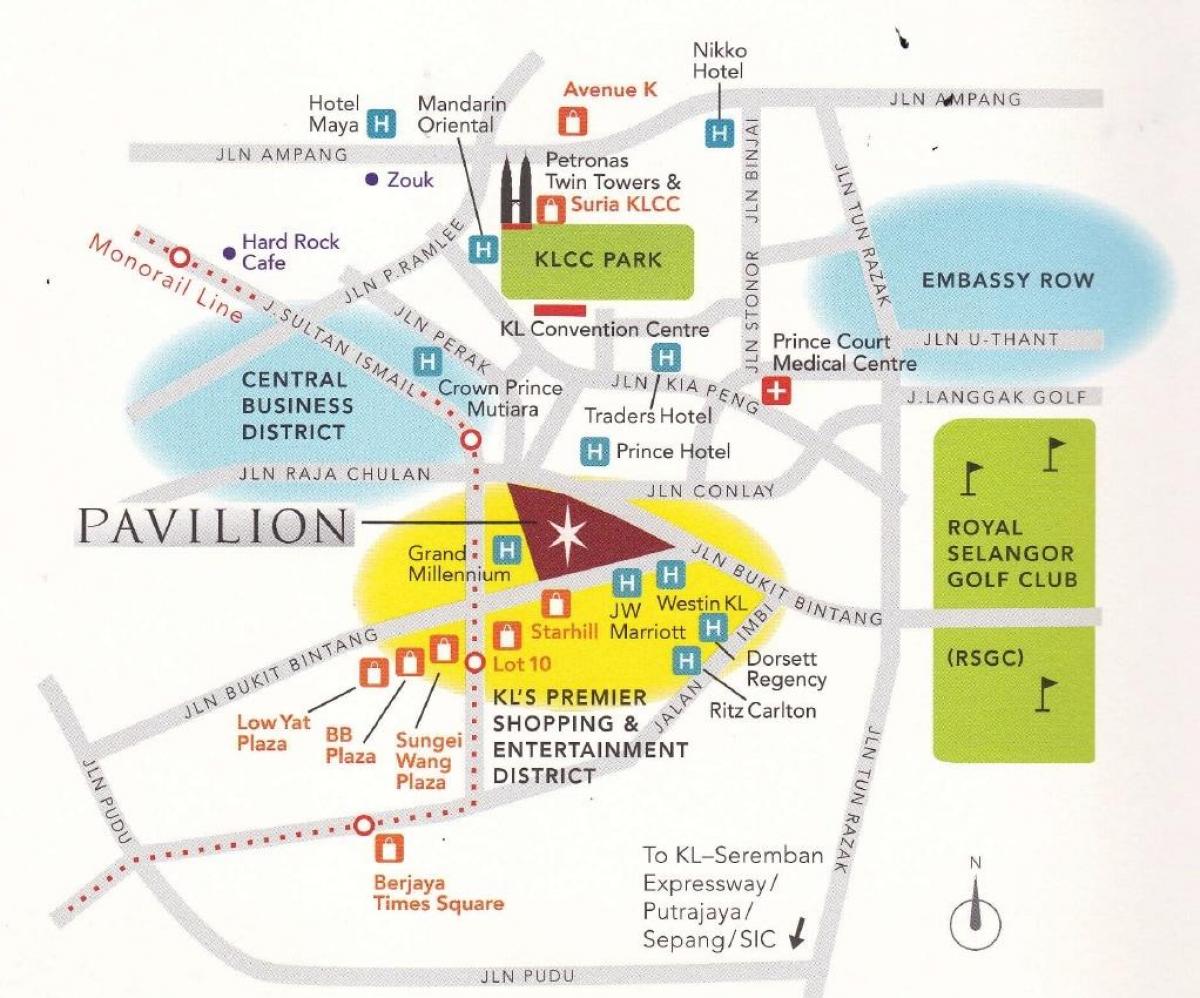 パビリオンクアラルンプール地図