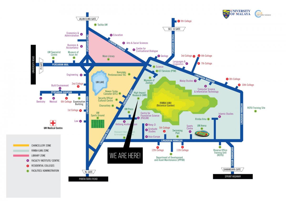 地図のマラヤ大学