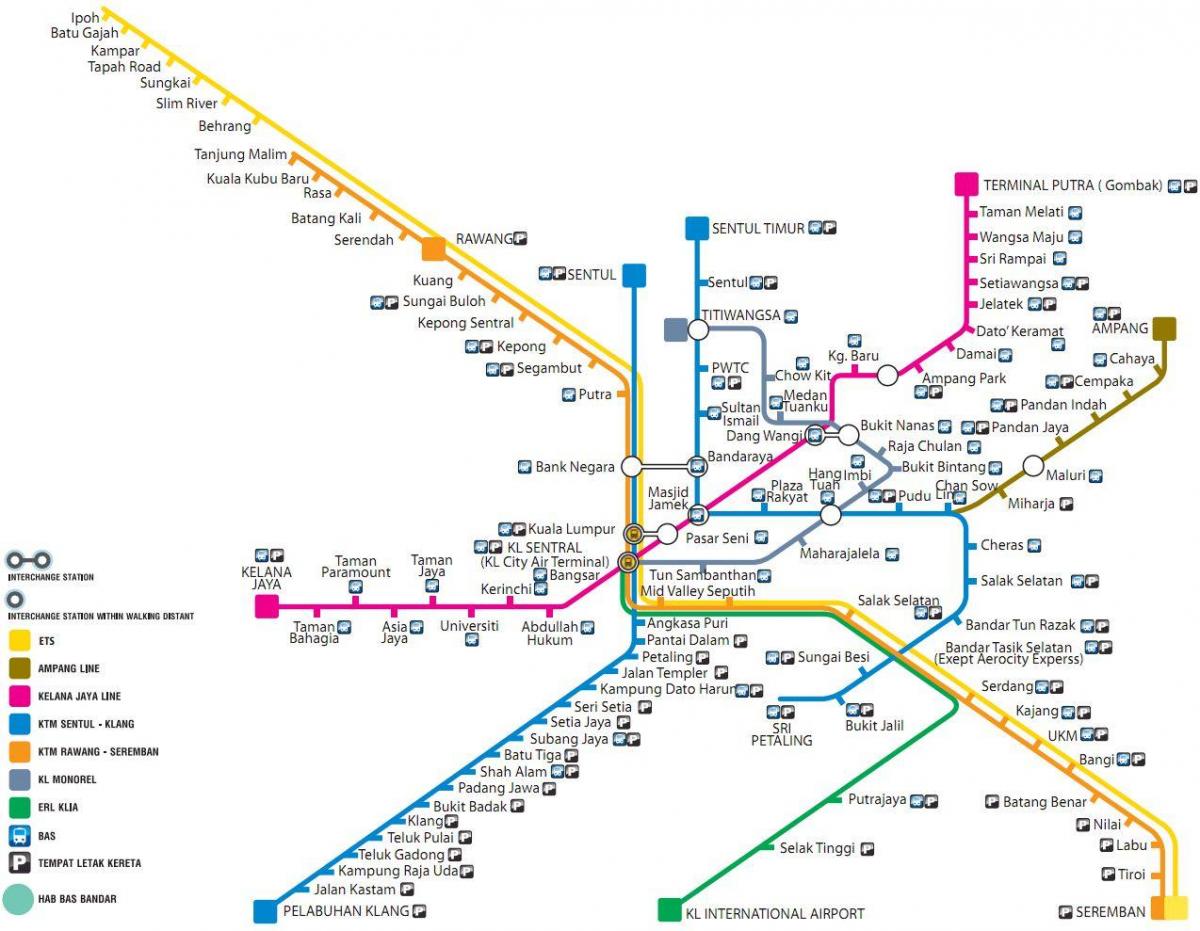 公共交通機関地図マレーシア