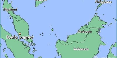 地図のクアラルンプール所在地
