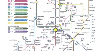 クアラルンプール送レールの地図