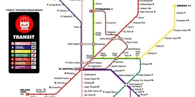 地下鉄のクアラルンプール地図