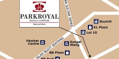 地図のパークロイヤルクアラルンプール