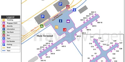 クアラルンプール空港のターミナルの地図