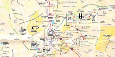 繁華街のクアラルンプール地図