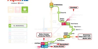マレーシア鉄道の地図
