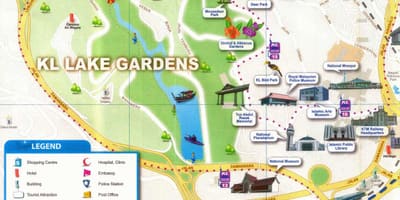 湖の庭園のクアラルンプール地図