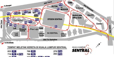 セント駅よりクアラルンプール地図