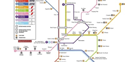 クアラルンプール軽レールの地図