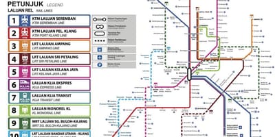 公共交通機関地図クアラルンプール