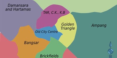 クアラルンプール地区の地図