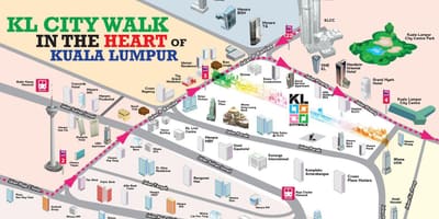 クアラルンプールを歩くツアーの地図