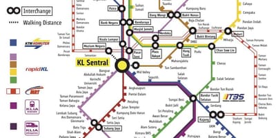 クアラルンプール輸送地図