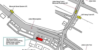 Hang tuahモノレール駅の地図